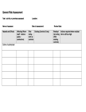 Fillable Online Event Planning Risk Assessment Risk Assessment Fax ...