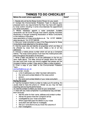 THINGS TO DO CHECKLIST - dovergovuk