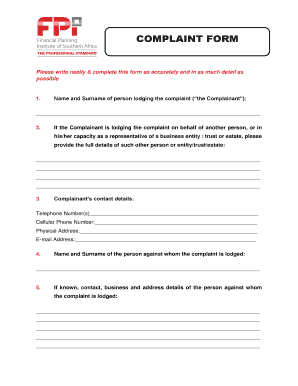 Complaint Form