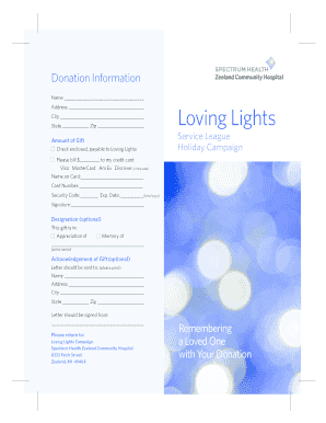 Loving Lights Donation Form