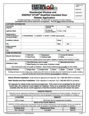 Residential Window and Door Rebate Application