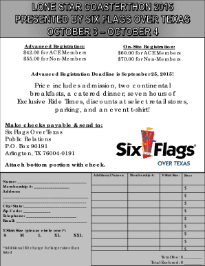 Six Flags Event Registration Form