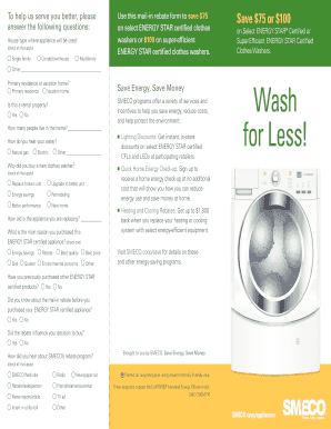 ENERGY STAR Clothes Washer Mail-in Rebate Form