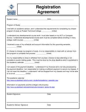 Student Registration Agreement