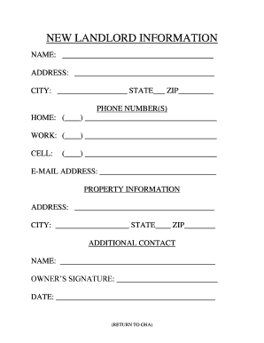 Landlord Information Form