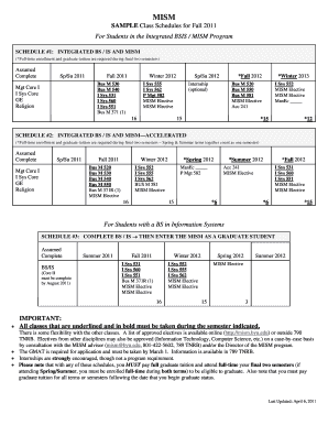 Fillable Online marriottschool byu SAMPLE Class Schedules for Fall 2011 ...