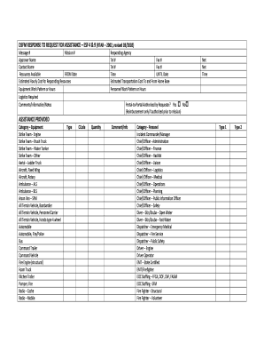Response to Request for Assistance Form