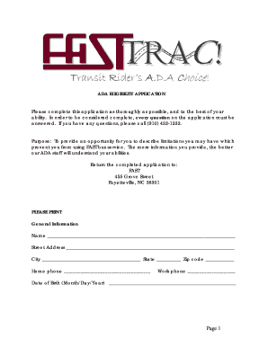 ADA Eligibility Application