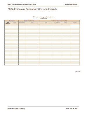 FFCA Personnel Emergency Contact Form