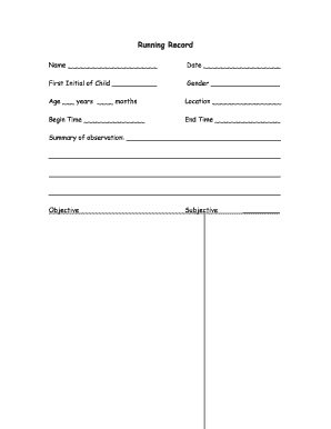 Running Record Form