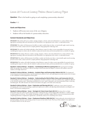 Financial Literacy Postsecondary Education Project