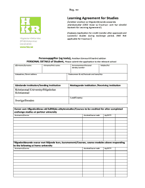 Learning Agreement for Studies