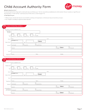 Child Account Authority Form