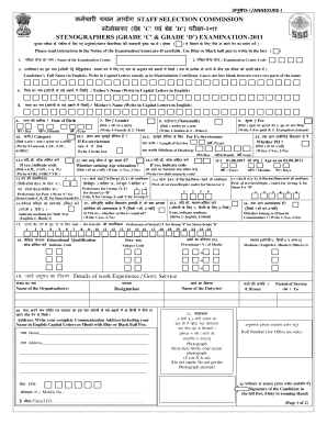 Staff Selection Commission Stenographer Exam Application