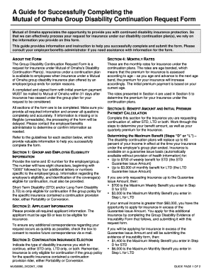 Group Disability Continuation Request Form