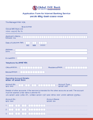 Global IME Internet Banking Application Form