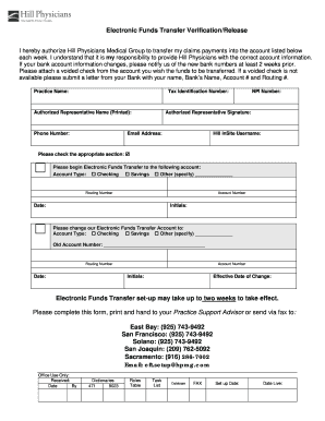 Electronic Funds Transfer Authorization Form