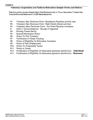 Voluntary Sale Disclosure Form