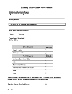 Ethnicity & Race Data Collection Form