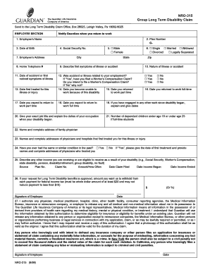 Long Term Disability Claim Form