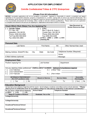 Application for Employment