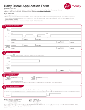 Virgin Super Baby Break Application Form