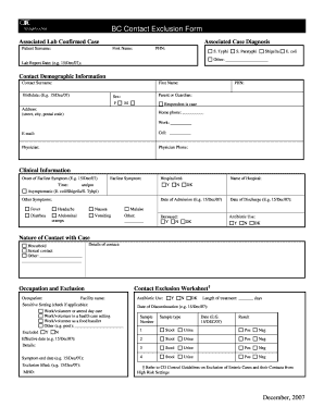 BC Contact Exclusion Form