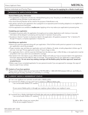 Medica Individual and Family Plans Application Form