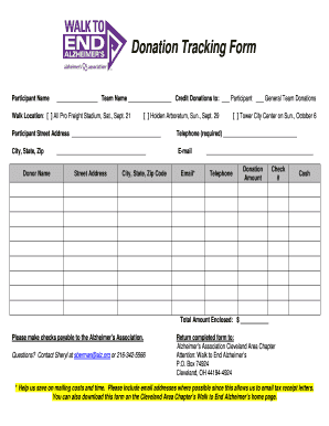 Donation Tracking Form