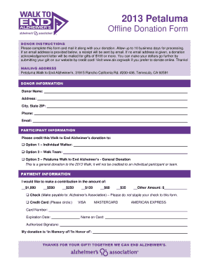 2013 Petaluma Walk to End Alzheimer’s Donation Form