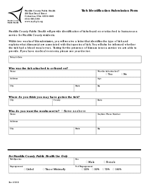 Franklin County Tick Identification Submission Form
