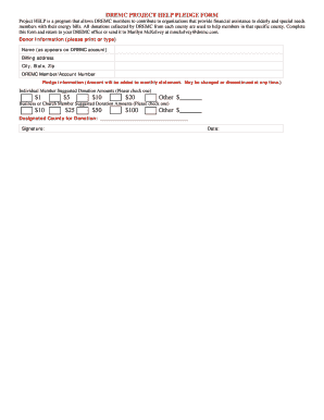 DREMC Project HELP Pledge Form