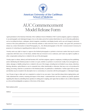 AUC Commencement Model Release Form