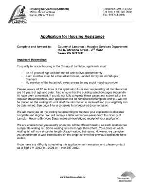 Application for Housing Assistance