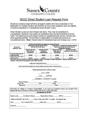 SCCC Direct Student Loan Request Form