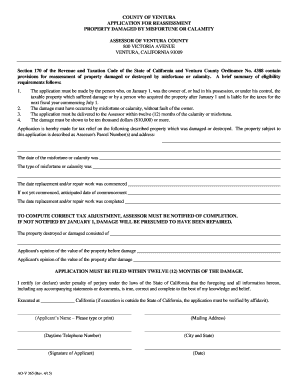 California Property Damage Reassessment Application