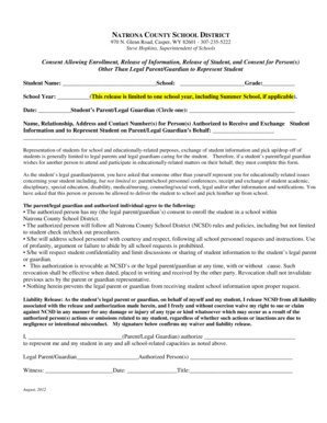 Natrona County Student Consent Form