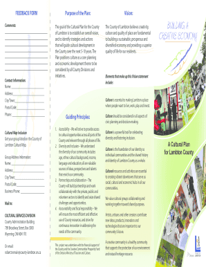 Cultural Plan Feedback Form