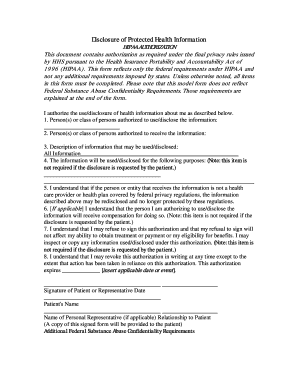 HIPAA Authorization Form