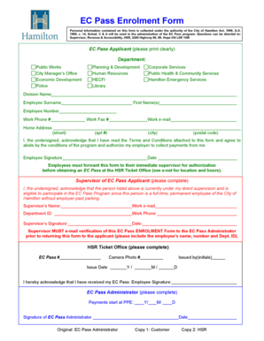 EC Pass Enrolment Form