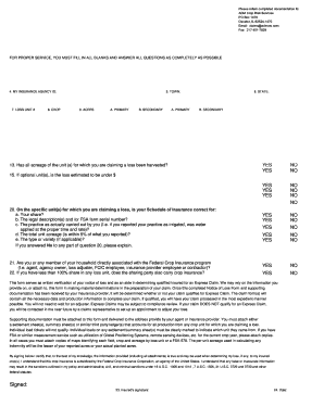 Express Claim Notice of Loss Form