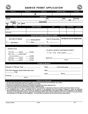 Barrier Permit Application