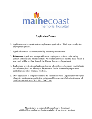 Maine Coast Memorial Hospital Employment Application