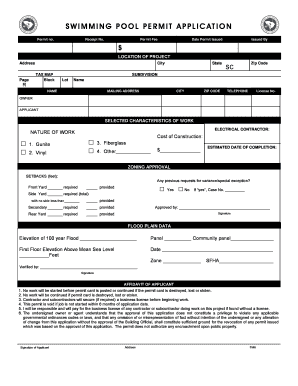 Swimming Pool Permit Application