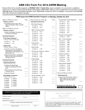 ABB CEU Form for ASRM Meeting