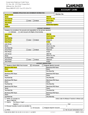 Credit Union Account Application Form