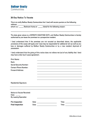 30-Day Notice to Vacate