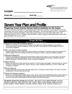 Seven Year Plan and Profile