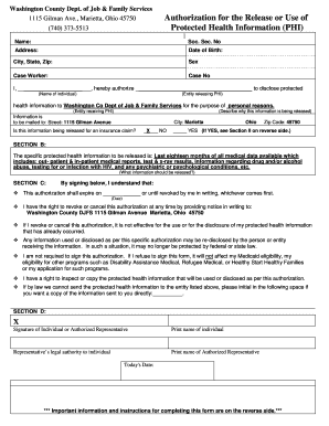 Authorization for Release of Protected Health Information