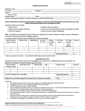 Health and Dependent Care Reimbursement Form